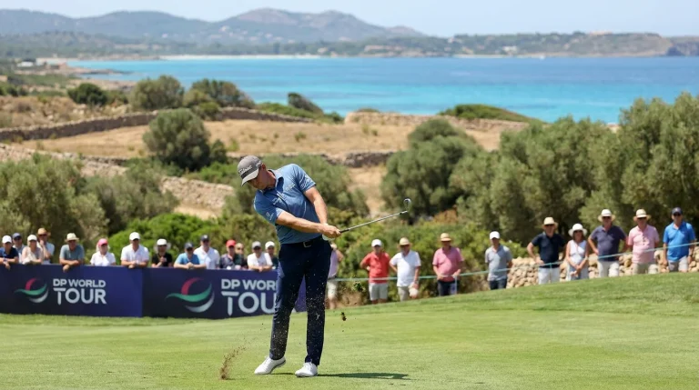 Professional golfer competing at a DP World Tour event in Europe