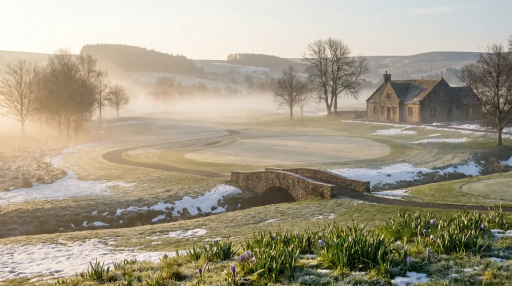 European golf course in early spring before the DP World Tour season intensifies