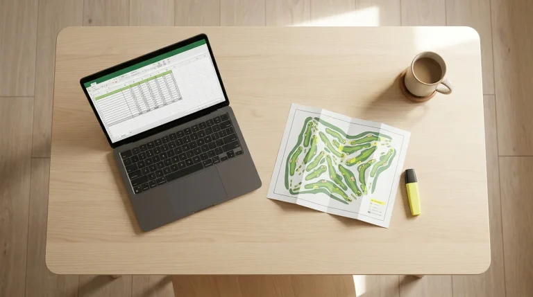 Golf betting strategy framework showing data-led selection process and staking discipline
