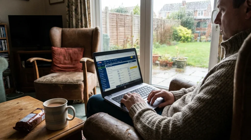 UK punter browsing PGA Tour betting markets on a bookmaker website